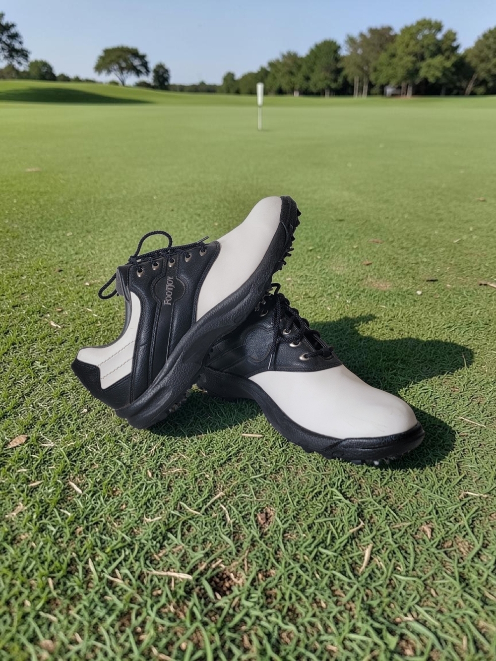 FootJoy Men’s Black & White Comfort Golf Shoes Size 11 - Picture 6 of 7